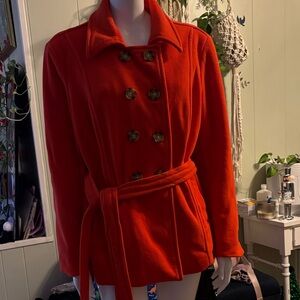 Old Navy Women's Bright Red Pea Coat